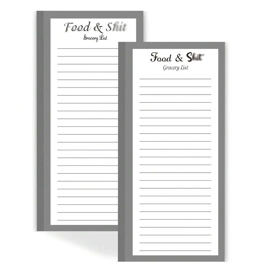 2 Packs Magnetic Notepads For Refrigerator, 100 Pages/Book Grocery List Magnet Pad For Fridge, Design Magnetic Grocery List Pad For Fridge, Grocery List Notepad, To-Do Memos, List(8 X 20.3cm) - White - View 1
