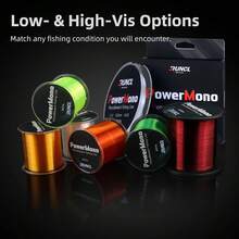 RUNCL PowerMono - Línea de pesca monofilamento 300/500/1000 yardas - Máxima fuerza, amortiguador, suspensión en agua, amigable con nudos, línea de pesca overol de 3 a 35 libras, baja y alta - Transparente - Ver 4