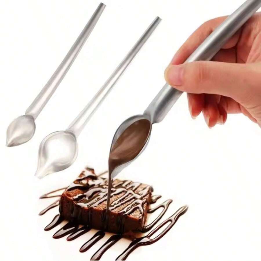 1 pezzo Cucchiaio per cioccolato in acciaio inossidabile, cottura per torte Strumento DIY Cucchiaio per filtro per decorazioni per torte, per cottura