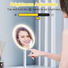 itel IMM-01 Rechargeable LED Makeup Mirror,Three Levels Of Brightness - Illuminate The Skin, Making Makeup Easier,USB-Type-C Rechargeable Portable Makeup Mirror, Long Battery Life Up To 480 Minutes,Round Base, Easy To Store Cosmetics And Other Supplies - White - View 3