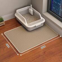 1pc Cat Litter Mat, Double-Layer Litter Box Mat, EVA Non-Slip, Waterproof Litter Catcher Mat, Easy To Clean, Prevent Litter Scattering, Cat Supplies - 17.7*23.6IN (45*60CM) - View 15