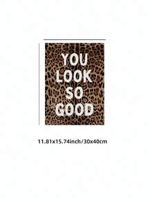 1件無框「You Look Great」豹紋學院風獵豹牆面裝飾，Y2K復古美學海報，女孩臥室宿舍裝飾 | 房間牆面藝術，復古裝飾，宿舍必備 - 彩色 - 查看 11