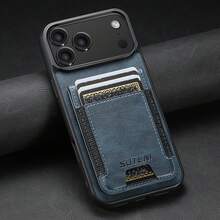 SUTENI For IPhone 17 Pro Max Phone Case Card Holder Elastic Band Smooth Texture Luxury Faux Leather Stand 16Plus 15 14 13 12 For Unisex Relatives Friends And Elders Holiday Gift Black/Brown/Blue - Multicolor - View 21
