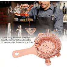 Colador de Cócteles, Colador de Cócteles, Herramienta de Barra, Colador de Barra de Acero Inoxidable, Colador de Bebidas Tipo Wintersweet, Filtro de Hielo para Camareros y (Oro - Oro rosa - Ver 5