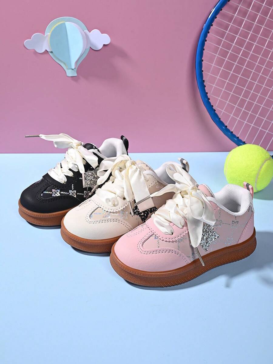 2026 Autumn New Baby Toddler Shoes, Girls Soft Bottom Trainers, Children Casual Sneakers, Unisex - Black - View 1