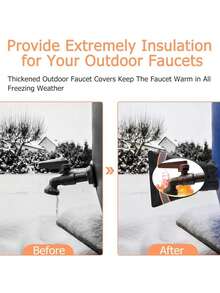 1 Cubierta protectora anti congelación para grifo, Cubierta anti congelación para grifo exterior en invierno, Cubierta impermeable reutilizable para grifo de jardín en invierno, Negro, Jardín, Accesorios de jardín para exteriores, Jardín, Cubierta para grifo de exterior en invierno, Cubierta de aislamiento para grifo en invierno, Cubierta de aislamiento reutilizable anti frío para grifo de exterior en invierno - Multicolor - Ver 8