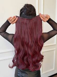 20" 1 paquete Extensiones de cabello sintético con ondas rizadas, con 3/4 de cabeza y 5 clips para mujeres - Multicolor - Ver 13