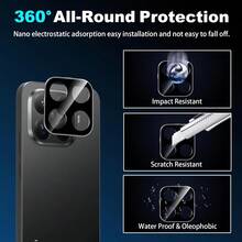 4pcs Set For Xiaomi 15T/15T Pro, Includes: 2pcs 9H Tempered Glass Screen Protectors + 2pcs Tempered Glass Camera Lens Protectors, Anti-Scratch, High Definition 3D Transparent Black Silkscreen Camera Protective Film, Protective Pad Screen Protection Essentials, Applicable To Daily Shield, Office, Home Daily Shield Office Home Phone Screen Protector Phone Accessories Waterproof Shockproof Anti-Fall Scratch Resistant - Clear - View 10