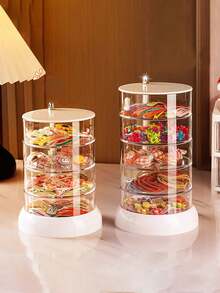 1pc Makeup Sponge Storage Box, Rotating Makeup Brush Holder, Desktop Makeup Puff Dust-Proof Organizer - White - View 5