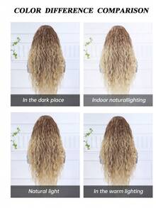 28 Inch Long Ombre Golden Wavy Wig, No Bangs, Curly Wigs For Women, Suitable For Daily Wear, Heat Resistant Synthetic Wig, Suitable For Cosplay, Parties And More, Perfect Gift For Girls - Multicolor - View 8
