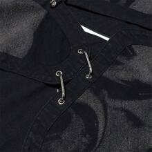 Falda asimtrica de cintura alta con diseo de teido anudado para mujer, Negro -, S - inicial - Ver 7