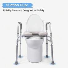 TEQIN Raised Toilet Seat With Handles,Toilet Seat Risers For Seniors,Adjustable Height,Cozy Padded 350lb Elevated Toilet Seat, Fit Any Toilet - trắng - Xem 4
