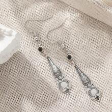 1 Đôi bông tai bạc phong cách Bohemian cổ điển thủ công - Bạc - Xem 3