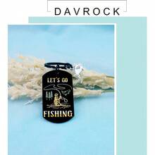 Regalos de pesca para hombres, llavero del da del padre, llavero para pap, accesorios de pesca para hombres, artculos de pesca, regalos para pescador, Negro -, Small - inicial - Ver 8