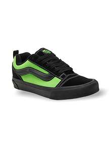 Vans Knu Skool 男女通用运动鞋 透气轻便 弹性好 多功能 运动户外 日常上学 黑色 绿色 VN0009QCYJ71 - 黑色/綠色 - 查看 4