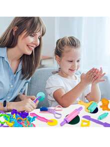 22pcs Kids Play Dough Tool Set - Macaron Color Play Dough Toys With Animal Shaped Molds, Suitable For 3-8 Years Old Children (Random Color) - Multicolor - View 7