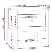 Side Table Grey 50x50x49 Cm Solid Wood Pine - Grey - View 11