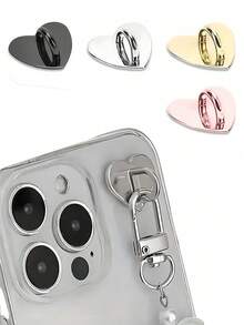 Supporto ad anello a forma di cuore per telefono, con retro adesivo, compatibile con la maggior parte delle custodie per telefono, supporto durevole per dita per smartphone, tablet, portachiavi, borse, cinture, cordini, bracciali e collane, accessori per telefono fai-da-te, forniture per appendere - nero - Visualizzare 6