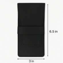 TheAntiq, Portalápices de cuero estuche genuino para 3 bolígrafos con solapa, estuche de cuero marrón para bolígrafos estilográficos, de punta redonda y de rollerball (3 bolígrafos, negro) - azul - Ver 4