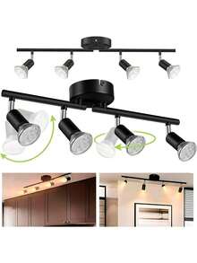 EstiloRaganet, LáMpara De Techo Negra, Compatible Con Bombillas E14, Estilo Moderno, Ideal Para Sala, Comedor Y OficinaVersióN Mejorada - 1 - Ver 2