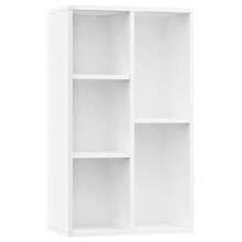 vidaXL Biała półka na książki/kredens 50x25x80 cm Materiał drewnopochodny - Wielbłąd - Zobacz 11