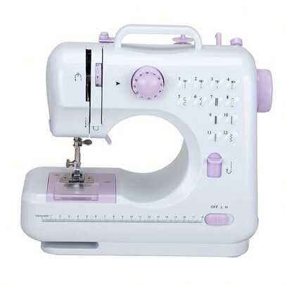FHSM-505 Electric Sewing Machine, Household Multi-Function Mini Sewing Machine, Supports Straight Stitch/Zigzag Stitch, Portable Sewing Gadget, Essential For Beginners