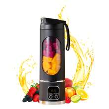1300mAh USB Rechargeable Portable Smoothie Blender With LED Display, 12 Blades - Mini Juicer Mixer For Instant Nutrition