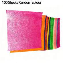 Shiny Origami Paper, 50/100 Sheets 10 Colors Glitter Iridescent Origami Paper - 3.93 Inch Square Single Sided Oragami Papers For DIY Decoration, Scrapbook Decor, Folding Crafts, Arts And Crafts Projects - Multicolor - View 9