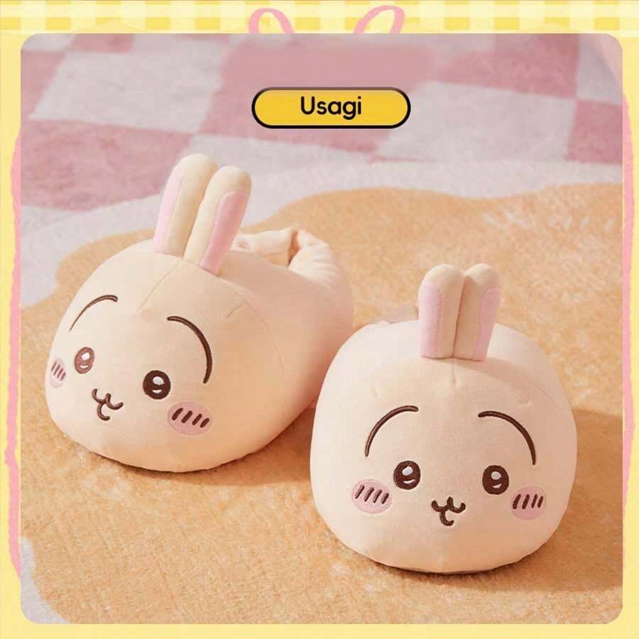 Dép Chiikawa Hachiware/Usagi, thiết kế mềm mại và ấm áp, giày đi trong nhà thoải mái, món quà sinh nhật ngọt ngào, chất liệu polyester (1 chiếc) - Nhiều màu - Xem 1