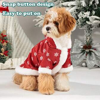 1pc Pet Autumn/Winter Warm Striped Knitted Sweater With Turndown Collar For Dogs & Cats, Red