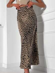 Chân váy cạp cao họa tiết da báo thời trang, phong cách Âu Mỹ. - Nhiều màu - Xem 3