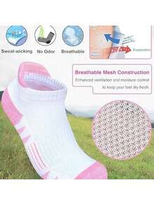 5/10/20 Pcs Athletic Ankle Women Socks Running Compression Socks For Women Cozy Soft Tab Socks - Multicolor - View 3