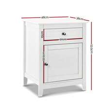 Artiss Bedside Tables Side Table Drawers Nightstand White - White - View 2