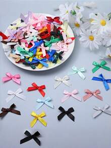 50个丝带蝴蝶结DIY内衣袜子装饰配件，手工蝴蝶结生日礼物，圣诞树装饰，礼盒包装用品，半成品派对蝴蝶结 - 彩色 - 查看 4