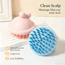 Cute Little Red Riding Hood Silicone Hair Washing Brush - Dual Wet & Dry Use, Gentle Cleansing + Scalp Massage | Home Beauty Tool - Multicolor - View 5