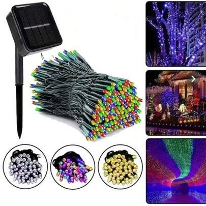 1 buc 20/30/50/100/200/300 LED-uri cu șir de lumini cu energie solară, lumini exterioare impermeabile, șir de lumini de 3V, potrivit pentru Crăciun, petreceri de sărbători, decorațiuni interioare