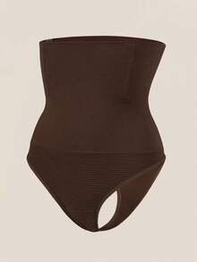 1条高腰无缝丁字裤收腹提臀塑形内裤女士塑身提臀收腹提臀内裤束腰塑形裤平腹塑形裤 - 棕色 - 查看 7