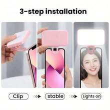 Fill lights 250mAh LED Selfie Light, Portable LED Light, Ring Light, Clip-On Fill Light, 3 Lighting Modes, Phone Selfie Light, Makeup Mirror Light, Suitable For Phones And Computers, For Makeup, Zoom Meetings, Live Streaming, Vlogging, Perfect Selfie And Video Calls, Photography, Christmas Gift, Room Decor Suitable For Selfies And Live Streaming, Photography, Portable Light Selfies Live Streaming Photography Portable Light Phone Light - fangxing - 查看 10