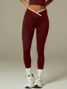 UONNOU مجموعة رياضية للنساء تتكون من 2 قطعة، ملابس علوية بدون أكمام وسروال ضيق، تتميز بتصميم رفع الأرداف على شكل خوخ وخصر ضيق، قماش ناعم ومريح، مناسب للتنس والجولف والريشة والكرة والرياضات الأخرى كاليوغا والبيلاتس والتمارين الخفيفة والجيم والجري والأنشطة الخارجية والتنقل والعمل والتسوق وأوقات الرياضة المختلفة، مجموعة رياضية عصرية بدون غرز، مناسبة لجميع الفصول - عنابي اللون - مشاهدة 8