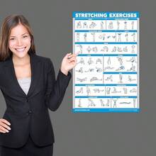 46cmx 70cm, LAMINATED - QuickFit Bodyweight Workouts and Stretching Exercise Poster Set - Laminated 2 Chart Set - Body Weight Exercise Routine Stretching Workouts - inicial - Ver 6