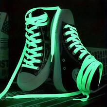 3 Pairs Of Luminous Shoelaces - Available In White/Green Colors, Emitting Green Fluorescence At Night. This Practical Material Is Perfect For Sports Shoes, Sneakers, And Basketball Shoes - Multicolor - View 8