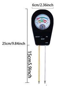Probador de suelo 3 en 1 pH, humedad y fertilidad, sin batería necesaria, lectura instantánea, kit de prueba de suelo, herramienta de jardinería enchufable y lista para usar para invernadero, interior, exterior y plantas en macetas, ideal para jardineros principiantes
