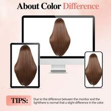 26 英寸 Yaki 直发假发 中分分层假发 女士合成纤维发质 脸部框架分层剪裁假发 长直发假发 渐变棕色分层鲍勃假发 棕色/金色 别致时尚的分层渐变假发 日常生活或派对用假发