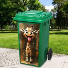 3D Cute Animal Print Trash Can Stickers, Waterproof PVC Outdoor Garbage Bin Poster Stickers, 4 Size Options - Multicolor - View 17