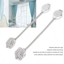 QY- Alzapaños Magnéticos de Cristal para Cortina Clips de Flores para Sala de Estar y Dormitorio 2 uds. -6194 - Plateado - Ver 6