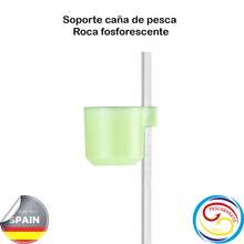 Soporte de caña de pesca roca, con varilla de hierro zincado 8x8mm, con haro y vaso de plástico fosforescente, especial para la pesca de surf casting. Fabrica en España. Pescabarato 2013. - Naranja Coral - Ver 3