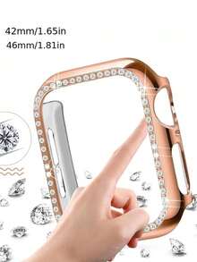1pc Ultra/SE/10/9/8/7/6/5/4/3/2/1 Compatible Hard PC Hollow Out Protective Case With Sparkling Rhinestone Accent - Scratch-Resistant, Non-Slip Grip, Lightweight Design For Men & Women, Smartwatch Accessory