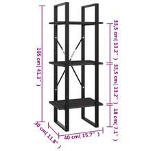 Libreria a 3 ripiani vidaXL, grigia, 40 x 30 x 105 cm, in legno composito. - Cammello - Visualizzare 7