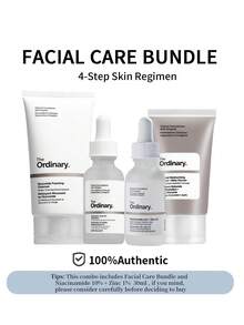 The Ordinary 4-Piece Clear Skin & Eye Kit: 3-Step Clarifying Set(THE ACNE SET) Glucoside Foaming Cleanser 50mL + Salicylic Acid 2% 30ml + Natural Moisturizing Factors 30ml+Niacinamide 10% Serum 30ml - Bộ kết hợp hai mảnh A - Xem 1