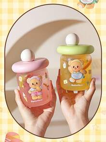 Cốc thủy tinh Butterbear Ball màu xanh lá cây 400ml, hình in Butterbear đáng yêu, chất liệu thủy tinh chống rò rỉ khi lật ngược, decal chịu nhiệt độ cao, bền màu, hoàn hảo để sử dụng hàng ngày cho tiệc trà chiều ngoài trời, lý tưởng cho người hâm mộ Butterbear, người yêu thích phim hoạt hình, người đam mê đồ uống, món quà đáng yêu cho người yêu - Xem 7